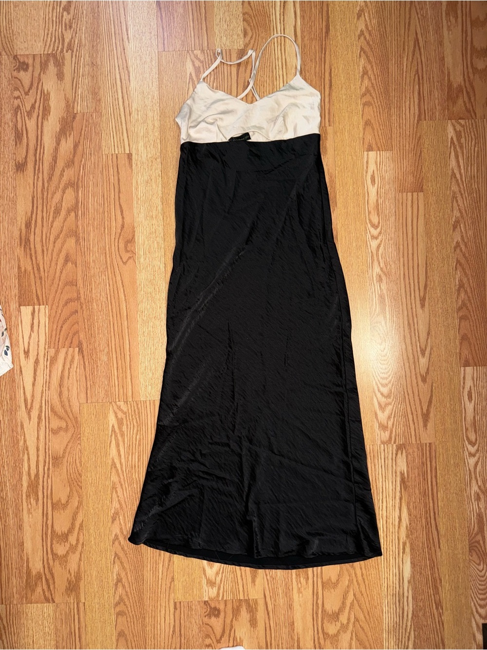 House of Harlow 1960 Black and Cream Slip Maxi Dress